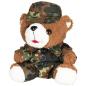 Preview: Soldaten Teddybär, mit Anzug und Mütze - Flecktarn