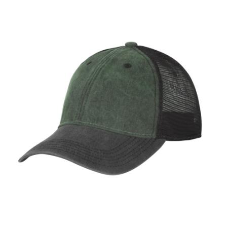 Helikon-Tex® Plain Trucker Cap - Washed Cotton - Washed Dark Green / Washed Black C