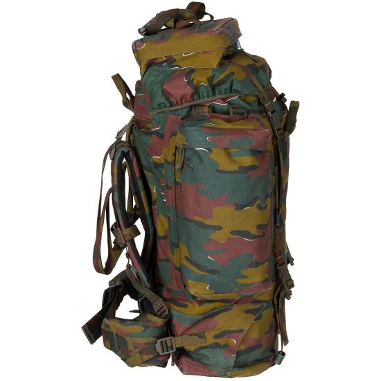 Belgischer Rucksack mit Seitentaschen 120 L, Jigsaw-Tarn