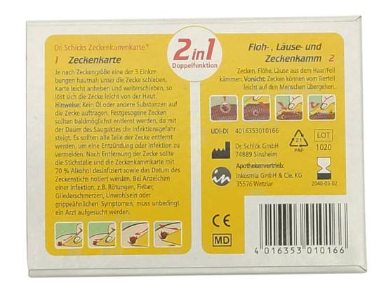 Dr. Schicks Zeckenkammkarte