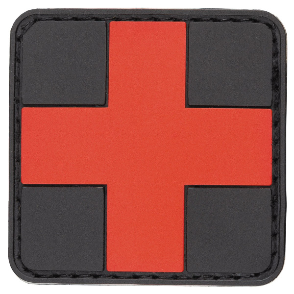 Klettabzeichen 3D "Erste Hilfe", schwarz-rot