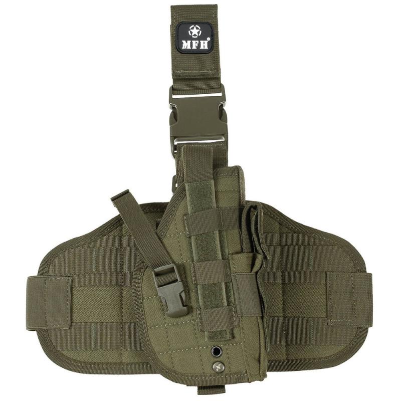 Pistolenbeinholster MOLLE - rechts, oliv