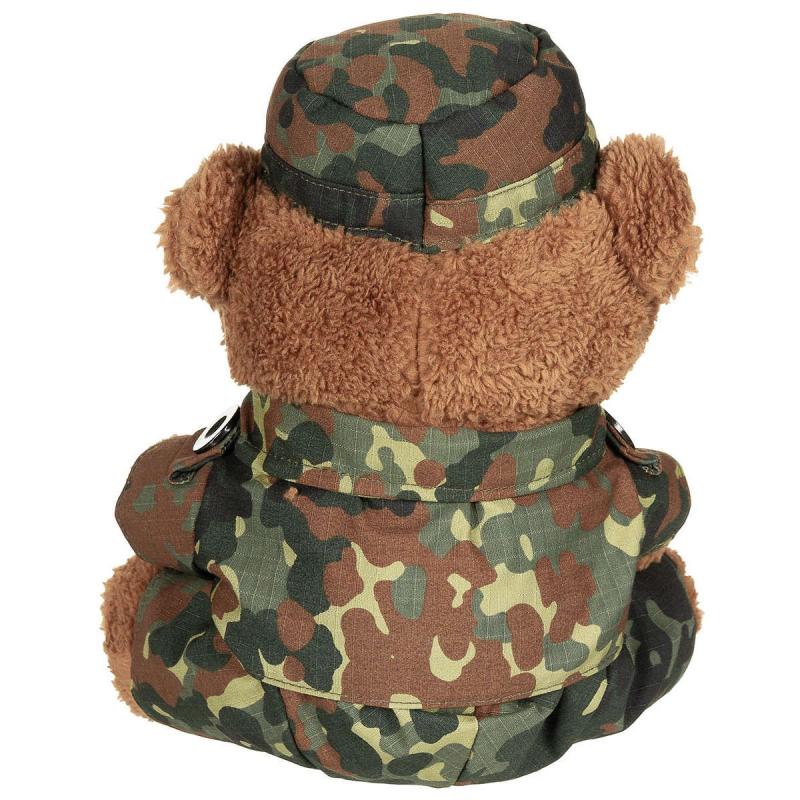 Soldaten Teddybär, mit Anzug und Mütze - Flecktarn